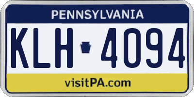 PA license plate KLH4094