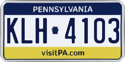 PA license plate KLH4103