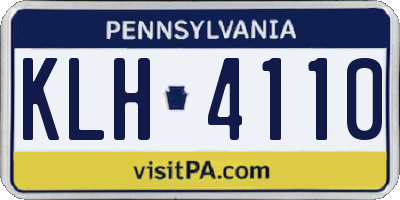 PA license plate KLH4110