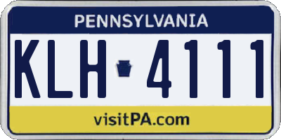 PA license plate KLH4111