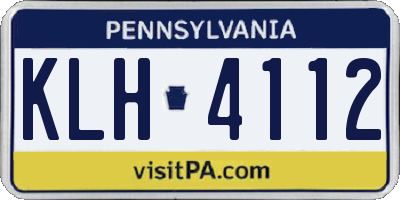 PA license plate KLH4112