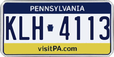 PA license plate KLH4113