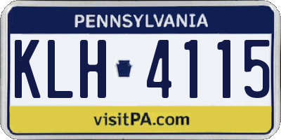 PA license plate KLH4115