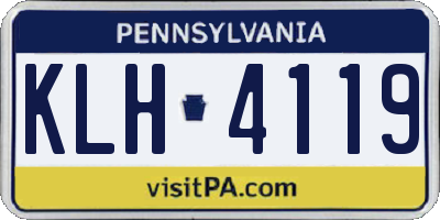 PA license plate KLH4119