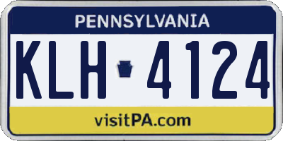 PA license plate KLH4124