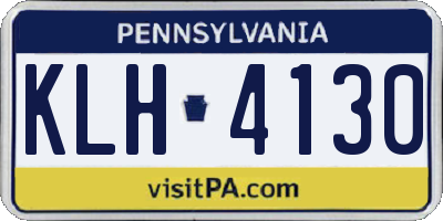 PA license plate KLH4130
