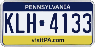 PA license plate KLH4133