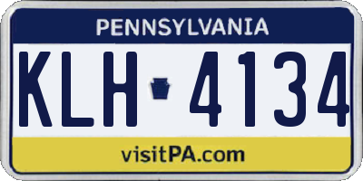 PA license plate KLH4134