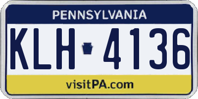 PA license plate KLH4136