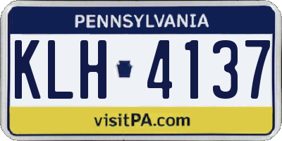 PA license plate KLH4137