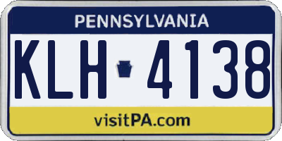 PA license plate KLH4138