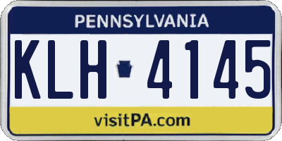PA license plate KLH4145
