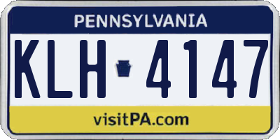 PA license plate KLH4147