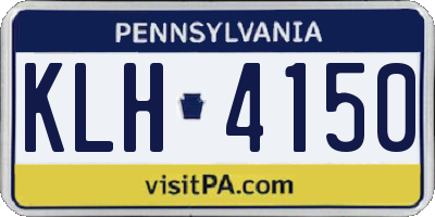 PA license plate KLH4150