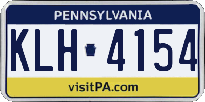 PA license plate KLH4154