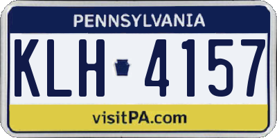 PA license plate KLH4157