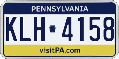 PA license plate KLH4158