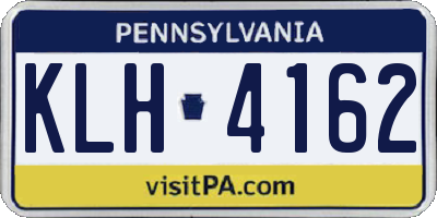 PA license plate KLH4162