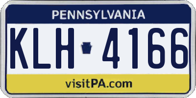 PA license plate KLH4166