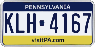 PA license plate KLH4167