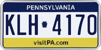 PA license plate KLH4170