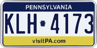 PA license plate KLH4173