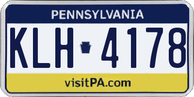 PA license plate KLH4178