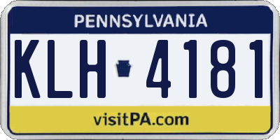 PA license plate KLH4181