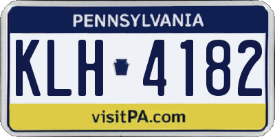 PA license plate KLH4182
