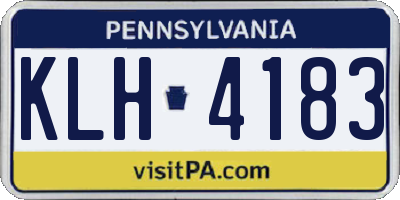 PA license plate KLH4183