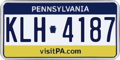 PA license plate KLH4187