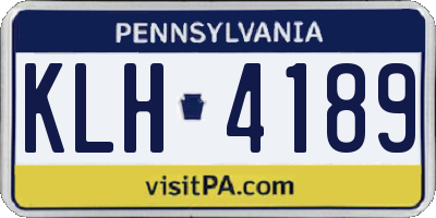 PA license plate KLH4189