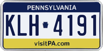 PA license plate KLH4191