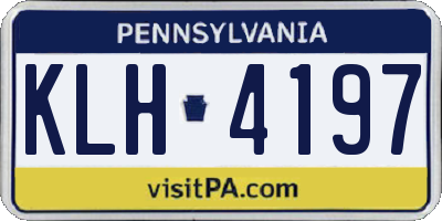 PA license plate KLH4197