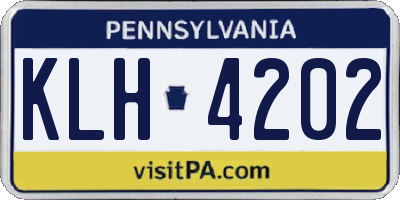 PA license plate KLH4202