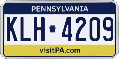 PA license plate KLH4209