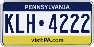 PA license plate KLH4222