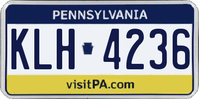 PA license plate KLH4236