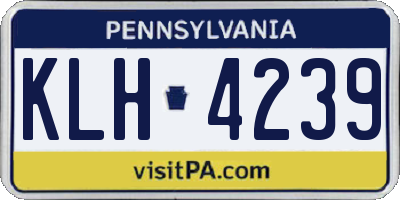 PA license plate KLH4239
