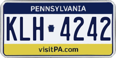 PA license plate KLH4242