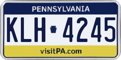 PA license plate KLH4245