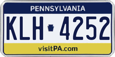 PA license plate KLH4252