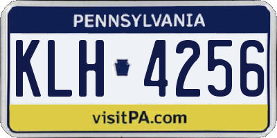 PA license plate KLH4256