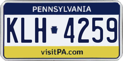 PA license plate KLH4259