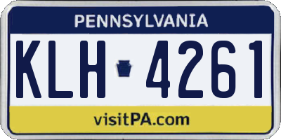 PA license plate KLH4261