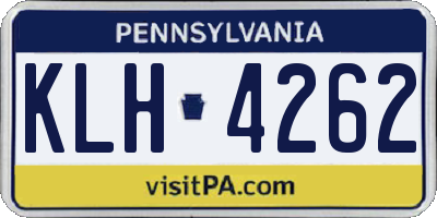 PA license plate KLH4262