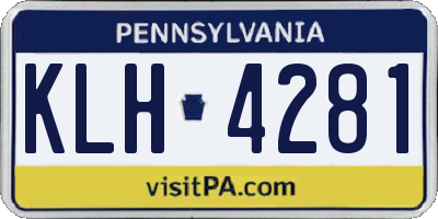 PA license plate KLH4281