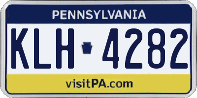 PA license plate KLH4282
