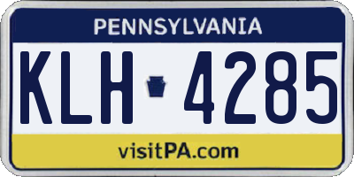 PA license plate KLH4285