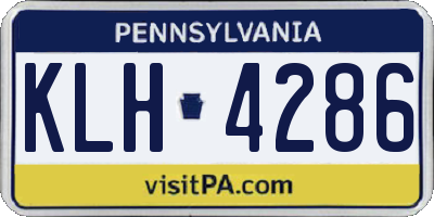 PA license plate KLH4286